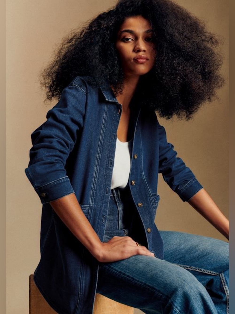 SEZANE Will Jacket Indigo Denim Size XXL VGUC - Picture 3 of 8